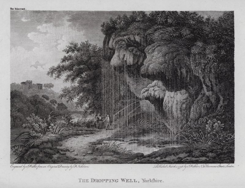 The Dropping Well, Yorkshire (gravura) de F. (after) Nicholson