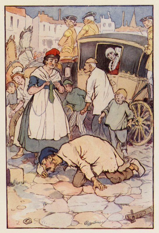 Ilustração para Um Conto de Duas Cidades de Charles Dickens (litografia a cores) de F. M. B. Blaikie