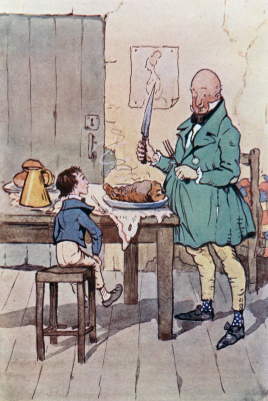 Ilustração para David Copperfield (cor litho) de F. M. B. Blaikie