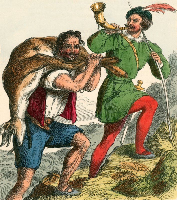 Robin Hood e Little John levando para casa o fanfarrão gordo de F. Tayler