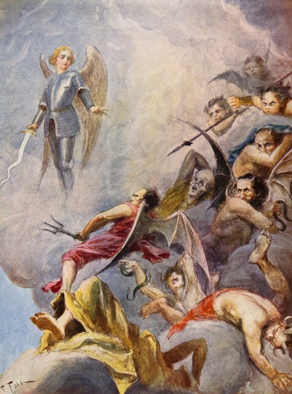 La Gerusalemme Liberata de Torquato Tasso: Canto IX, estrofe 64 (litografia a cores) de Fabio Fabbi