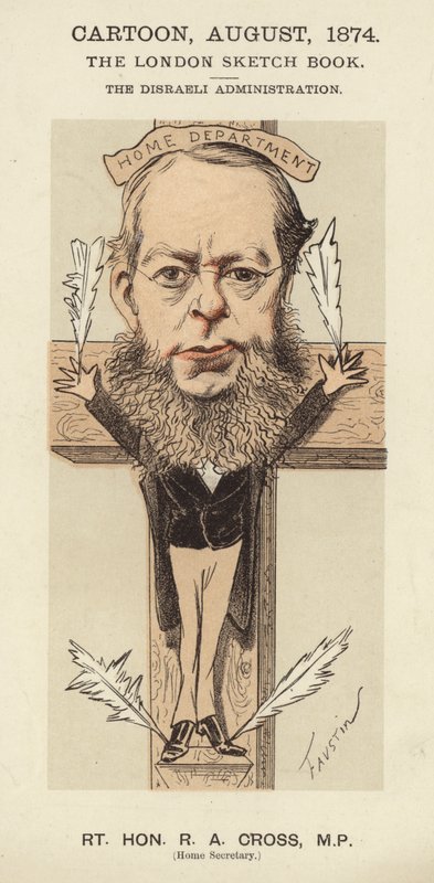 R A Cross, político conservador britânico e ministro do Interior no governo de Benjamin Disraeli de Faustin (b.1847)