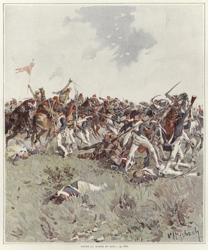 Uma batalha da guerra revolucionária francesa de Felicien baron de Myrbach Rheinfeld