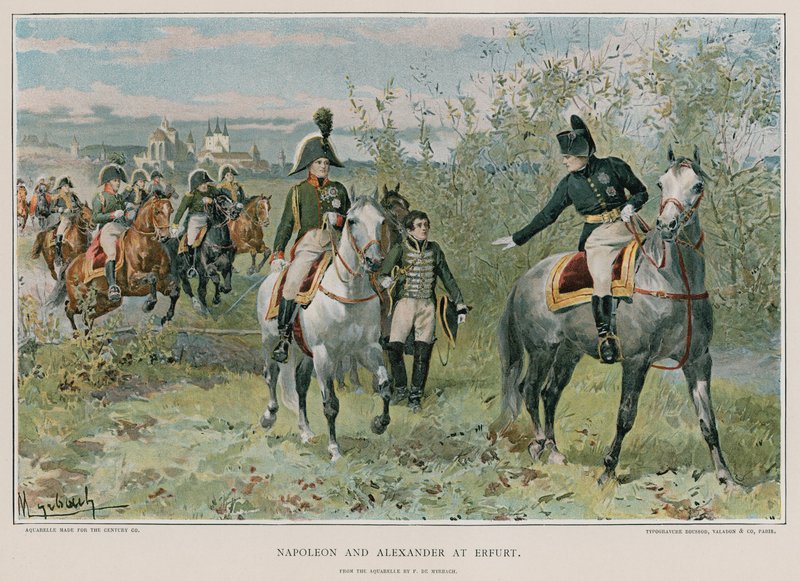 Napoleão e Alexandre em Erfurt de Felicien baron de Myrbach Rheinfeld