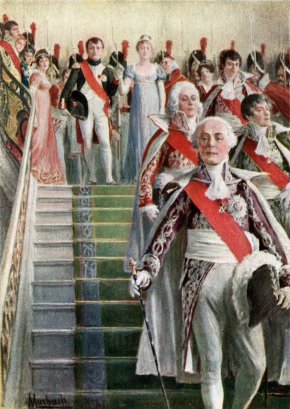 Napoleão e sua suíte partem para a missa de Felicien baron de Myrbach Rheinfeld