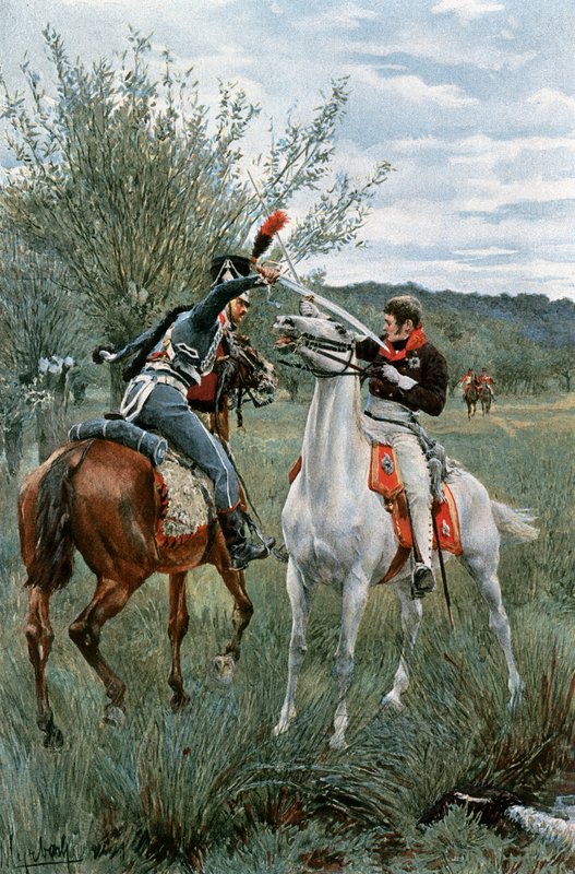 Príncipe Luís da Prússia e sargento Guindey de Felicien baron de Myrbach Rheinfeld