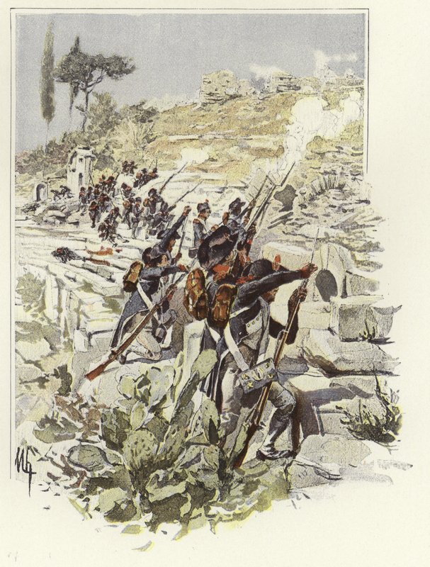 Soldados entre as ruínas de Nicopolis de Felicien baron de Myrbach Rheinfeld