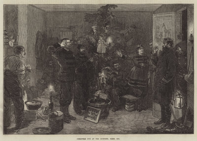 Véspera de Natal nos Outposts, Paris, 1870 de Felix Regamey