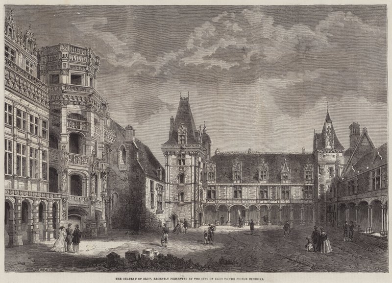 O Chateau de Blois, recentemente apresentado pela cidade de Blois ao Príncipe Imperial de Felix Regamey