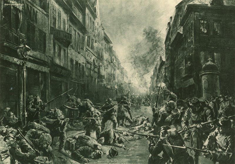 Batalha à noite em Mulhausen de Felix Schwormstadt