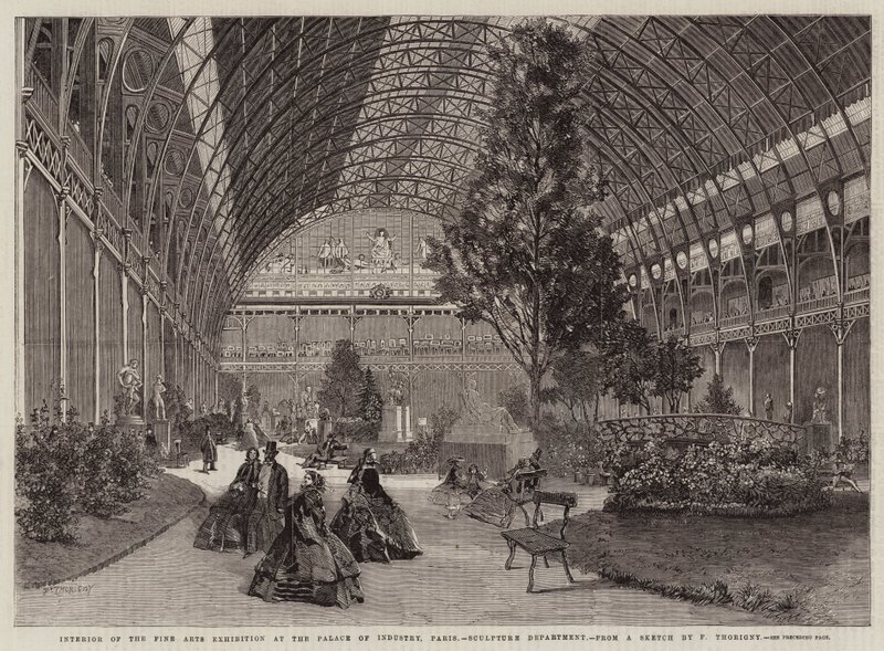 Interior da Exposição de Belas Artes no Palácio da Indústria, Paris de Felix Thorigny
