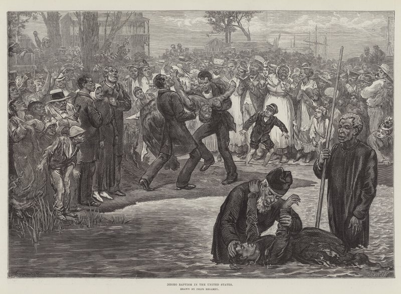 Batismo Negro nos Estados Unidos (gravura) de Felix (after) Regamey