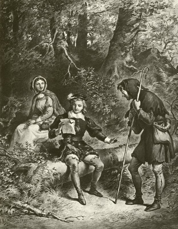 Como você gosta. Ato IV - Cena III (gravura) de Felix Octavius Carr Darley