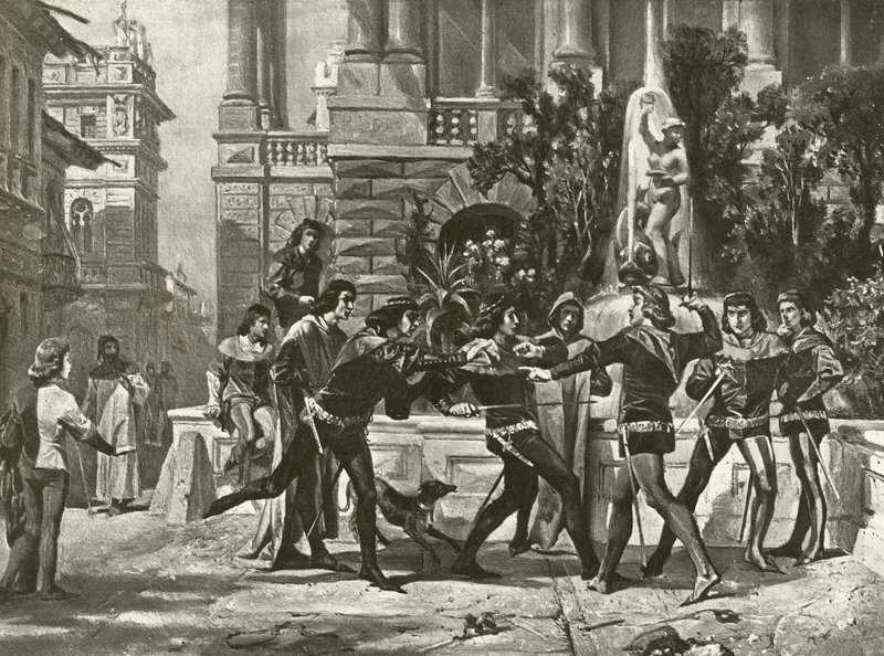 Romeu e Julieta. Ato III, Cena I (gravura) de Felix Octavius Carr Darley