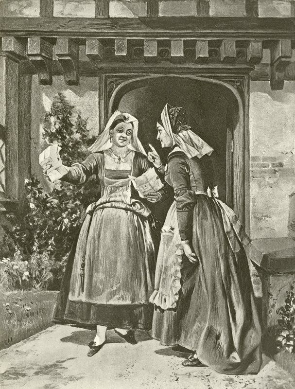 As esposas alegres de Windsor. Ato II, Cena I (gravura) de Felix Octavius Carr Darley