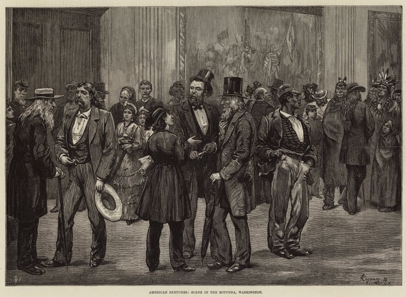 Esboços americanos, cena na rotunda, Washington de Felix Regamey