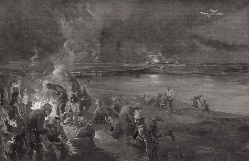 Alemães no relógio no rio Maas de Felix Schwormstadt