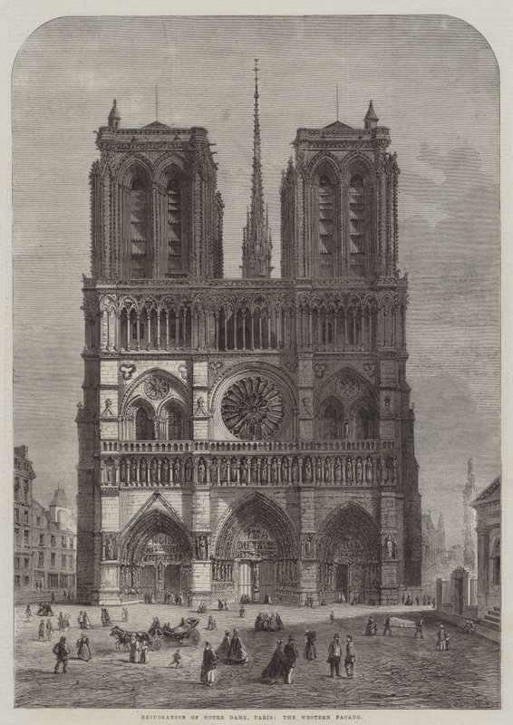 Restauração de Notre Dame, Paris, a fachada ocidental de Felix Thorigny