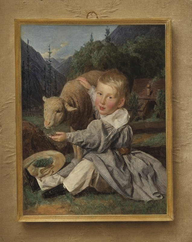 Retrato de Gustave von Arthaber como uma criança de Ferdinand Georg Waldmuller