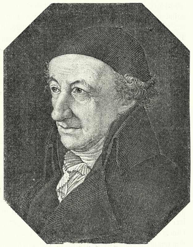 Retrato do poeta alemão Christoph Martin Wieland na velhice (gravura) de Ferdinand Jagemann