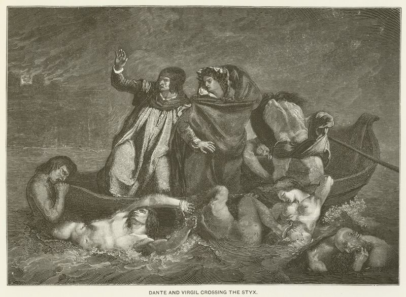 Dante e Virgil cruzando o Styx de Ferdinand Victor Eugene Delacroix