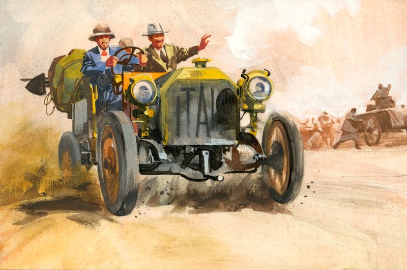 Corrida de dez mil milhas (guache sobre papel) de Ferdinando Tacconi