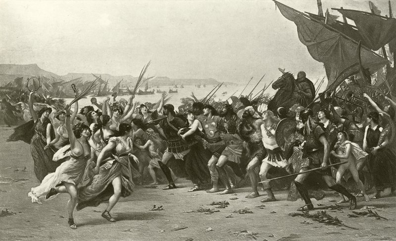 Os vencedores de Salamina (gravura) de Fernand Cormon