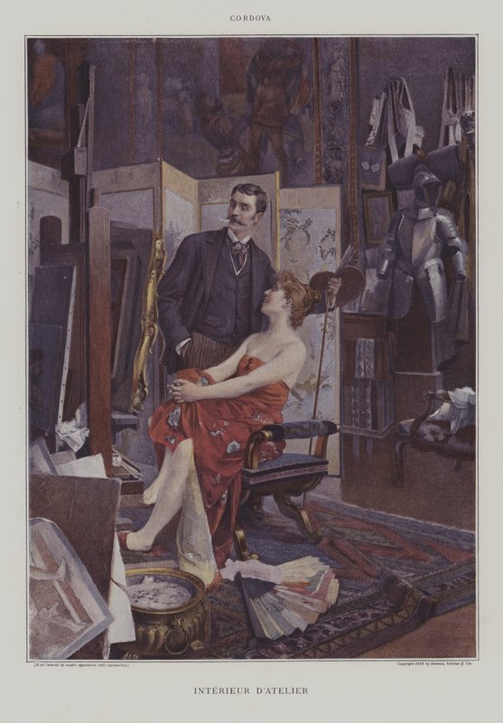 Interior do lantier (interior do estúdio) de Fernand de Cordova Pelez