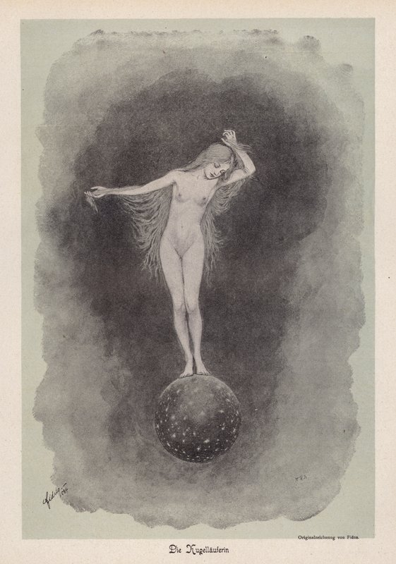 O Corredor de Bolas (litho) de Fidus