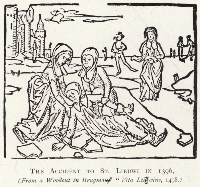 O acidente com St Liedwi em 1396 de Flemish School