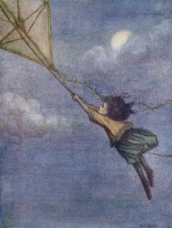 Papagaio a que Peter amarrou Wendy (litografia a cores) de Flora White