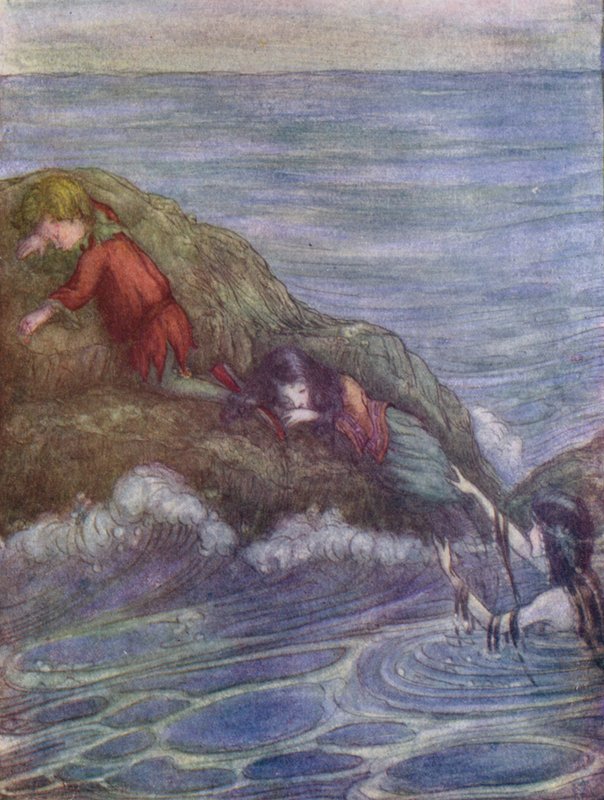 Lagoa onde fugiram de Gancho (litografia a cores) de Flora White