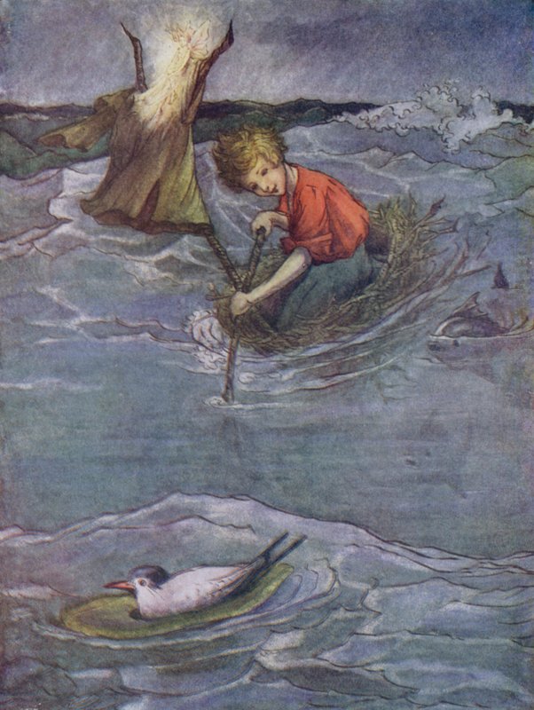 Ninho que o Pássaro do Nunca disse que trocava por um barco (litografia a cores) de Flora White