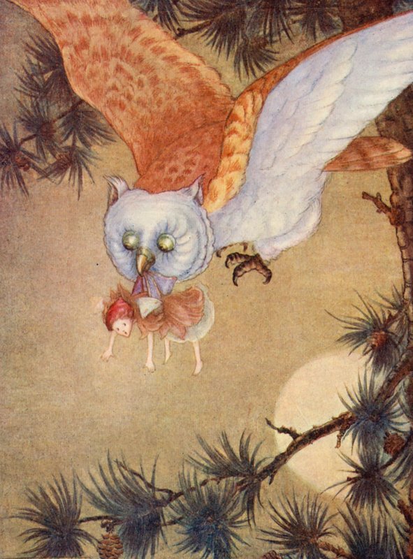 A Fada sentiu um beliscão agudo (litografia a cores) de Flora White