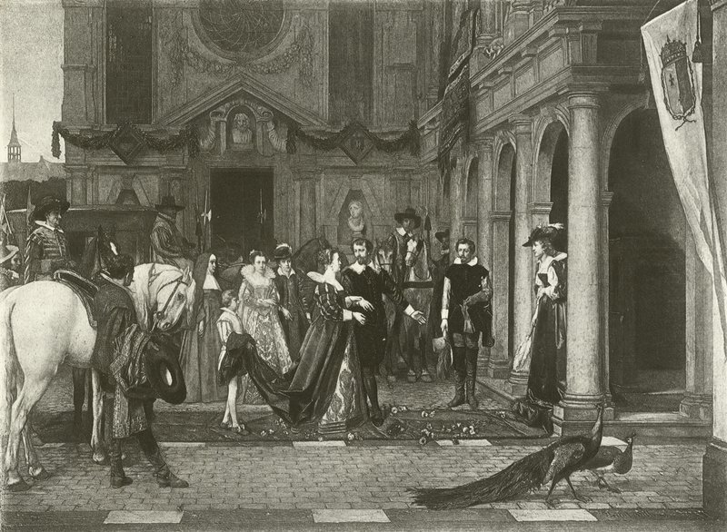 Maria de Médicis na casa Rubens (gravura) de Florent Willems