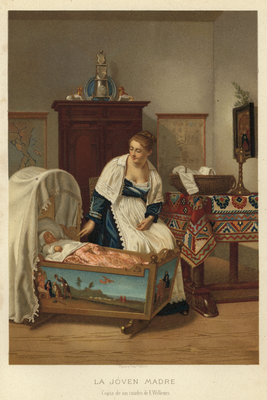 A jovem mãe (cromolitro) de Florent Willems