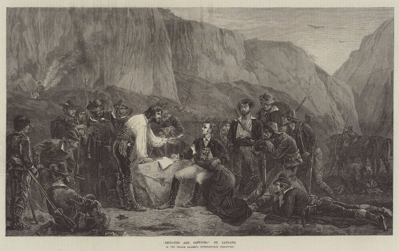 Brigands and Captives, na Galeria Francesa, Exposição Internacional de Fortune Joseph Seraphin Layraud
