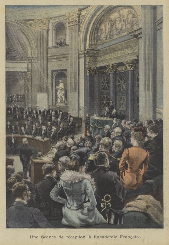 Uma sessão de recepção na Academie Francaise, Paris de Fortune Louis Meaulle