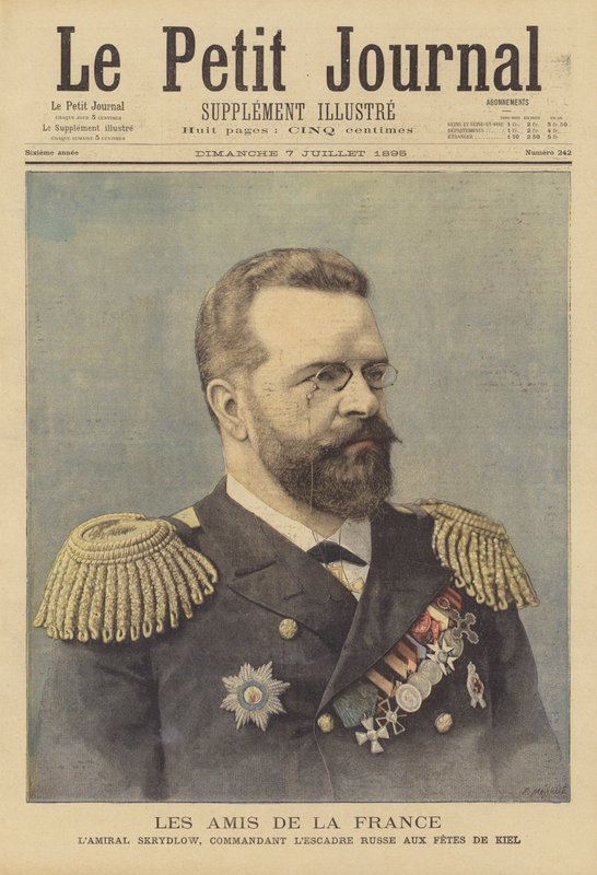 Almirante Skrydlov, comandante do esquadrão russo nas comemorações da abertura do canal de Kiel de Fortune Louis Meaulle
