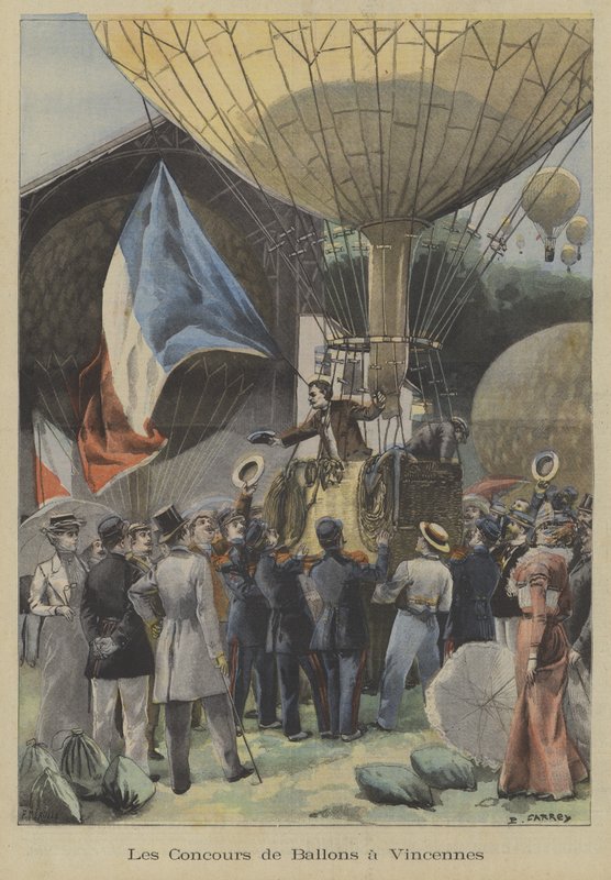 Corrida de Balão em Vincennes, Paris de Fortune Louis Meaulle