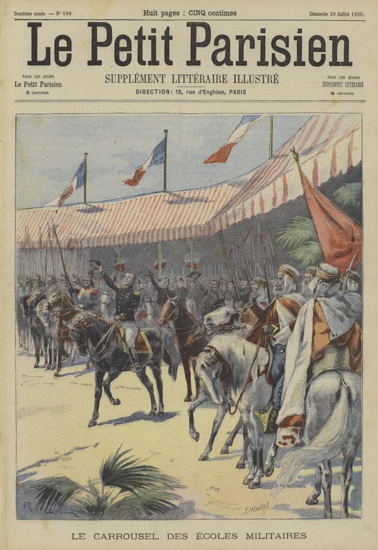 Desfile de cavalaria das academias militares francesas de Fortune Louis Meaulle