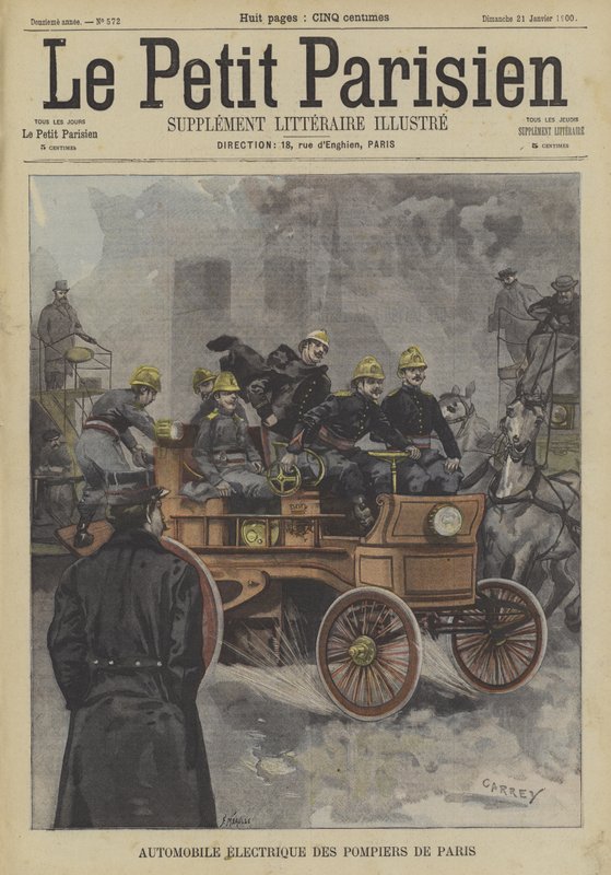 Motor de incêndio elétrico da Brigada de Incêndio de Paris de Fortune Louis Meaulle