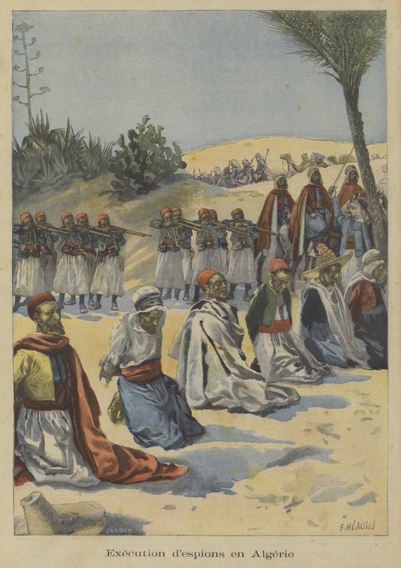 Tropas coloniais francesas executam espiões na Argélia de Fortune Louis Meaulle