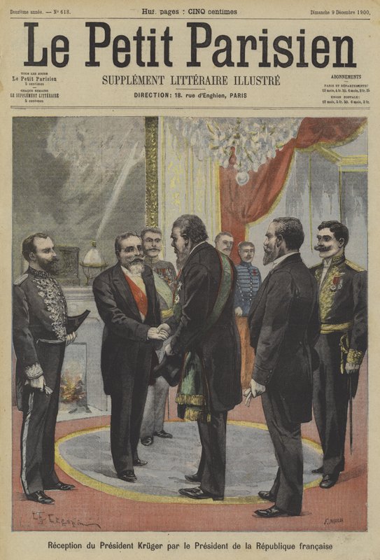 Presidente Emile Loubet da França recebendo Paul Kruger, ex-presidente da Transvaal de Fortune Louis Meaulle