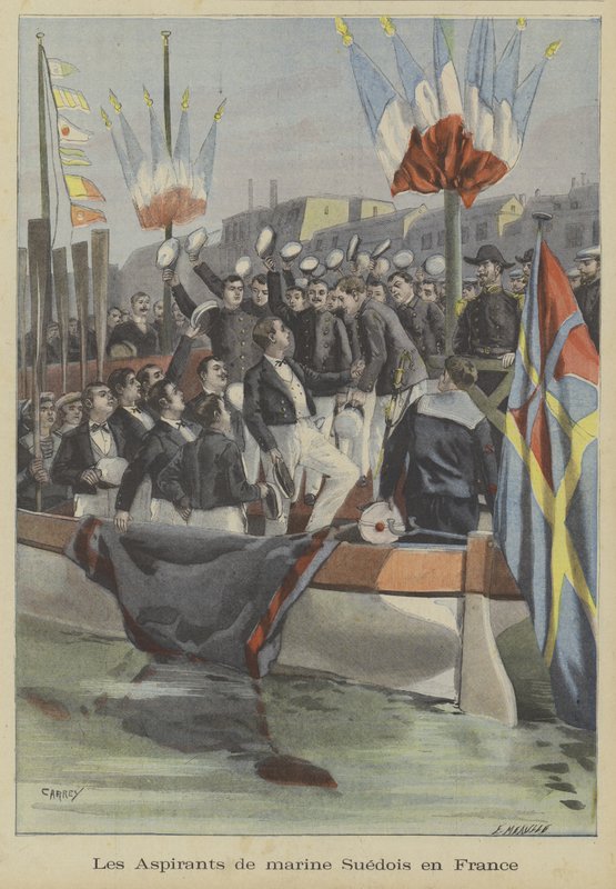 Aspirantes da marinha sueca em França de Fortune Louis Meaulle