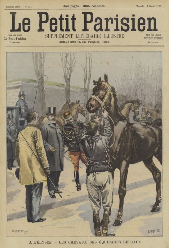 Equipes de cavalos para uma festa de gala no Palácio do Eliseu, Paris de Fortune Louis Meaulle