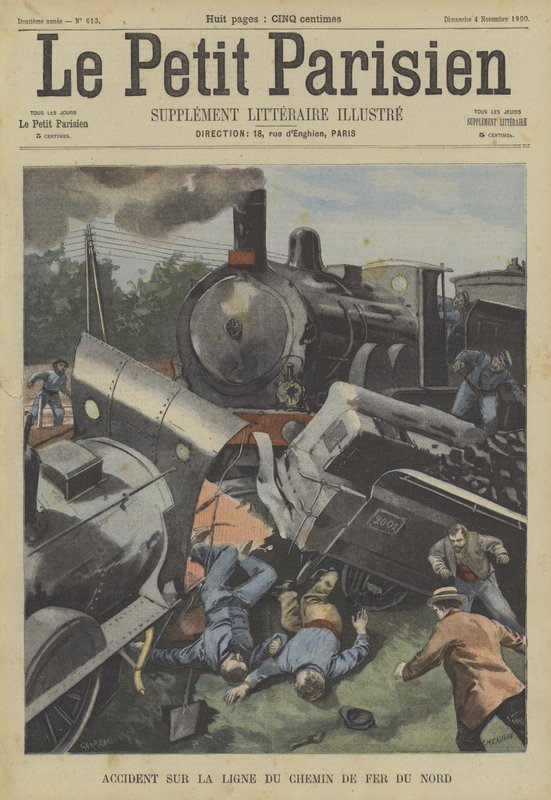 Acidente de trem na Chemin du Fer du Nord, França de Fortune Louis Meaulle