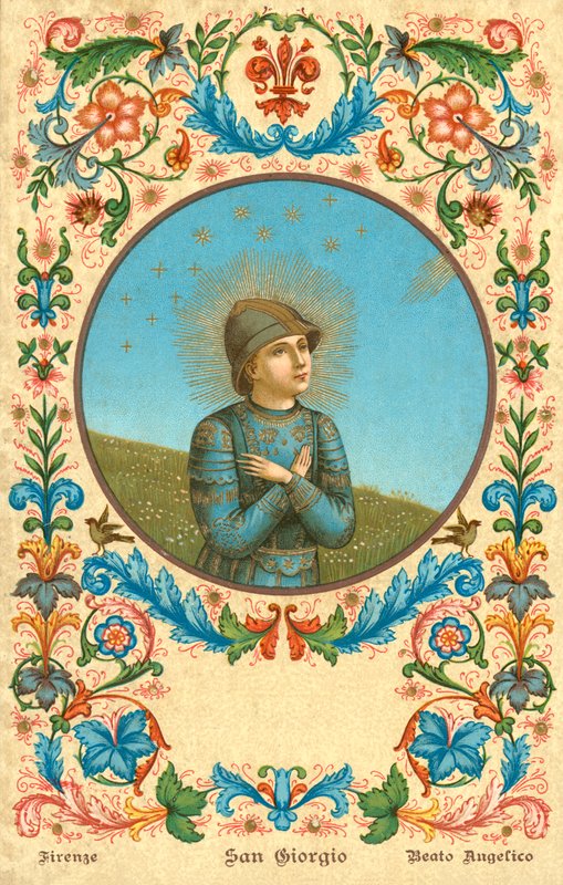 São Jorge (chromolitho) de Fra (after) Angelico