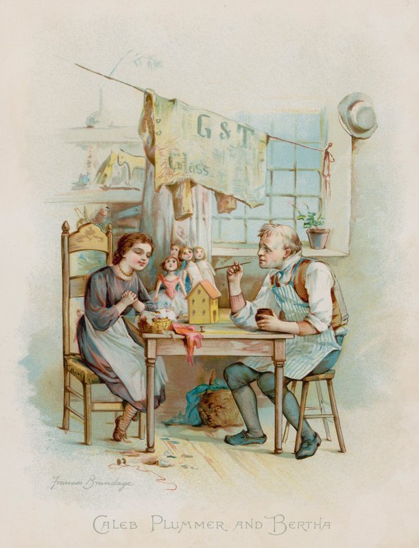 Caleb Plummer e Bertha (chromolitho) de Frances Brundage