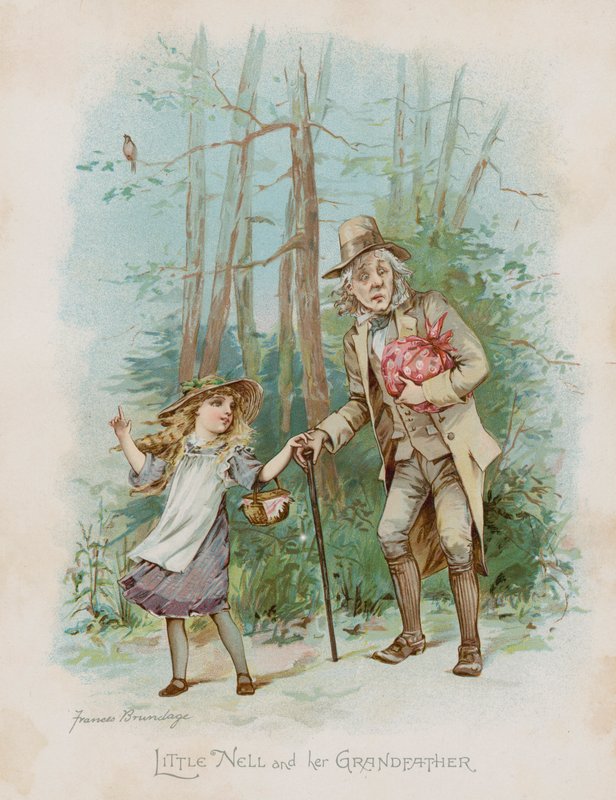A pequena Nell e seu avô (chromolitho) de Frances Brundage